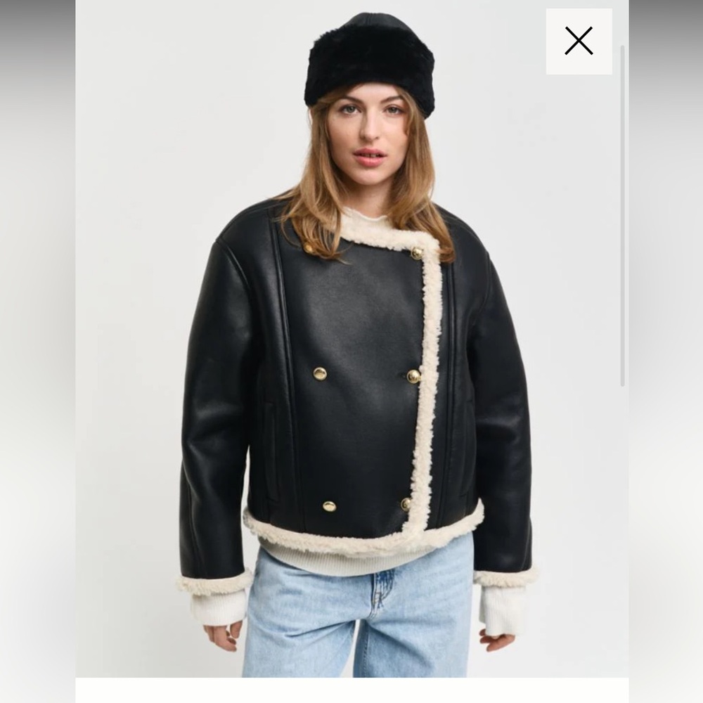 Gant Faux Leather and Shearling Jacket